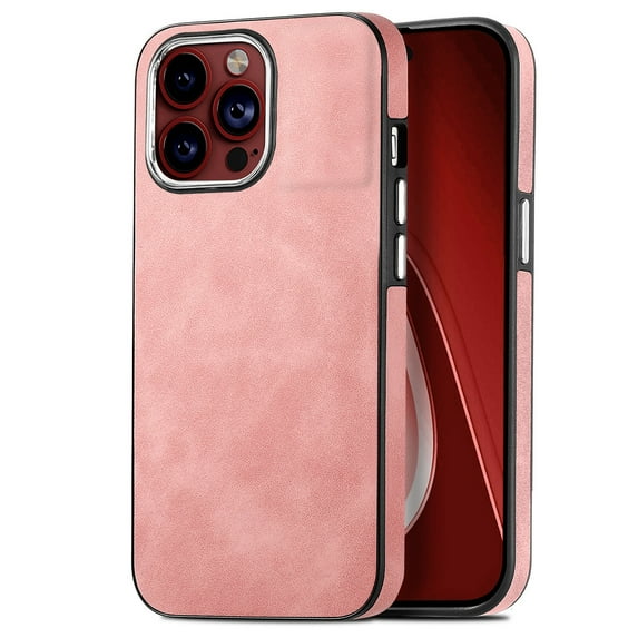 Dteck for iPhone 12 Pro Max Case, Slim Skin-Friendly PU Leather with Anti-Scratch Microfiber Lining Protective Back Cover,Pink