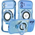 thumbnail image 1 of Dteck for iPhone 13 Case with Camera Lens Protector, Love Heart with Rotating Ring Holder Stand Sparkly Phone Case for iPhone 13,Blue, 1 of 6
