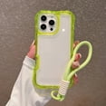 thumbnail image 1 of Dteck for iPhone 13 Clear Case, Heavy Duty Drop Protection Rugged Shockproof 3-Layer Military Protective Tough Strap Durable Cover,Green, 1 of 10