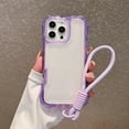 thumbnail image 1 of Dteck for iPhone 13 Clear Case, Heavy Duty Drop Protection Rugged Shockproof 3-Layer Military Protective Tough Strap Durable Cover,Purple, 1 of 10