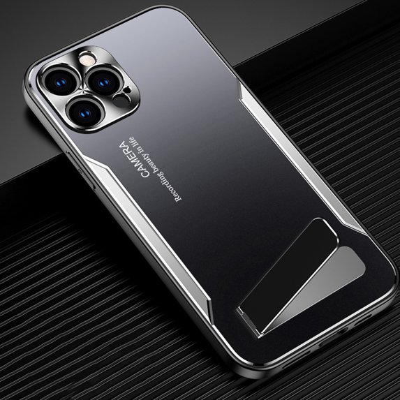 Dteck for iPhone 13 Pro Case 6.1 Inch, Heavy Duty Military Armor Shockproof Protective with Kickstand Case,Silver