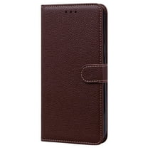 Dteck for iPhone 13 Pro Case,Solid Color Leather Flip Phone Case Wallet Cover with Card Slot for iPhone 13 Pro,Coffee