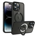thumbnail image 1 of Dteck for iPhone 13 Pro Max Case with Magnetic Ring Stand, Compatible with MagSafe, Frosted Translucent Slim Phone Grip Cover,Black, 1 of 6
