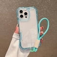 thumbnail image 1 of Dteck for iPhone 13 Pro Max Clear Case, Heavy Duty Drop Protection Rugged Shockproof 3-Layer Military Protective Tough Strap Durable Cover,Blue, 1 of 10