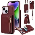 thumbnail image 1 of Dteck for iPhone 14 Case with RFID Blocking Card Holder, iPhone 14 Crossbody Wallet Case Shockproof Purse PU Leather Protective Back Cover,Winered, 1 of 9