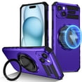 thumbnail image 1 of Dteck for iPhone 14 Case with Rotating Ring Stand, Compatible with MagSafe, Heavy Duty Magnetic Phone Case for iPhone 14,Purple, 1 of 8
