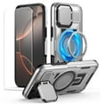 thumbnail image 1 of Dteck for iPhone 14 Case with Screen Protector, Shockproof Magnetic Multi-Layer Military Lens Stand Heavy Duty Full Body Rugged Hard Shell, Gray, 1 of 6