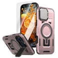 thumbnail image 1 of Dteck for iPhone 14 Case with Screen Protector, Shockproof Magnetic Multi-Layer Military Lens Stand Heavy Duty Full Body Rugged Hard Shell, Rosegold, 1 of 6