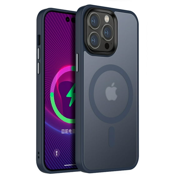 Dteck for iPhone 14 Plus Magnetic Case, Compatible with MagSafe Slim Translucent Matte Case for iPhone 14 Plus, Deep Blue