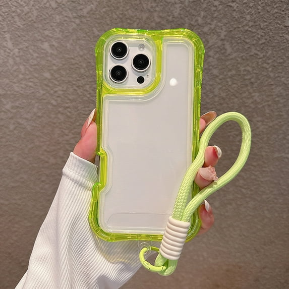 Dteck for iPhone 14 Pro Clear Case, Heavy Duty Drop Protection Rugged Shockproof 3-Layer Military Protective Tough Strap Durable Cover,Green