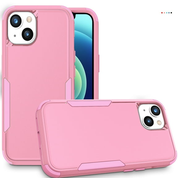 Dteck for iPhone 15 Case, Slim Pocket-Friendly Hybrid Silicone Bumper Shockproof Tough Rugged Case,Pink