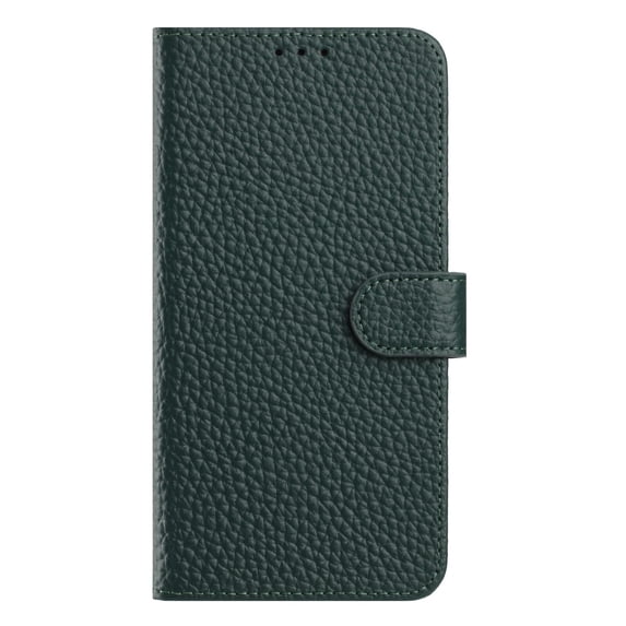 Dteck for iPhone 15 Case Wallet with 3 Card Slots, Luxury Matte PU Leather Flip Folio Cover with TPU Shockproof Interior Shell for iPhone 15,Green