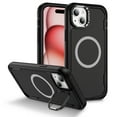 thumbnail image 1 of Dteck for iPhone 15 Case with Camera Stand, Military-Grade Drop Protection Magnetic Phone Case Compatible with MagSafe Accessories, All Black, 1 of 6
