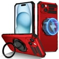 thumbnail image 1 of Dteck for iPhone 15 Case with Rotating Ring Stand, Compatible with MagSafe, Heavy Duty Magnetic Phone Case for iPhone 15,Red, 1 of 8