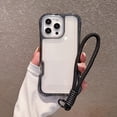 thumbnail image 1 of Dteck for iPhone 15 Clear Case, Heavy Duty Drop Protection Rugged Shockproof 3-Layer Military Protective Tough Strap Durable Cover,Black, 1 of 10