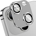 thumbnail image 1 of Dteck for iPhone 15 Plus Camera Lens Protector, Case-Friendly Strong Adsorption Metal Tempered Glass Rear Camera Protector,Silver, 1 of 7