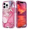 thumbnail image 1 of Dteck for iPhone 15 Plus Case, 3 in 1 Heavy Duty Hybrid Hard PC Rugged Marble Pattern Protective Cover for Apple iPhone 15 Plus,05#-Red, 1 of 6