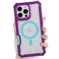 thumbnail image 1 of Dteck for iPhone 15 Plus Case, Compatible with MagSafe, Sparkly Glitter Bling Back Rubber Bumper Shockproof Protective Phone Cover,Purple, 1 of 5