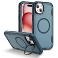 thumbnail image 1 of Dteck for iPhone 15 Plus Case with Camera Stand, Military-Grade Drop Protection Magnetic Phone Case Compatible with MagSafe Accessories, All Blue, 1 of 9