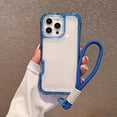 thumbnail image 1 of Dteck for iPhone 15 Plus Clear Case, Heavy Duty Drop Protection Rugged Shockproof 3-Layer Military Protective Tough Strap Durable Cover,Darkblue, 1 of 10