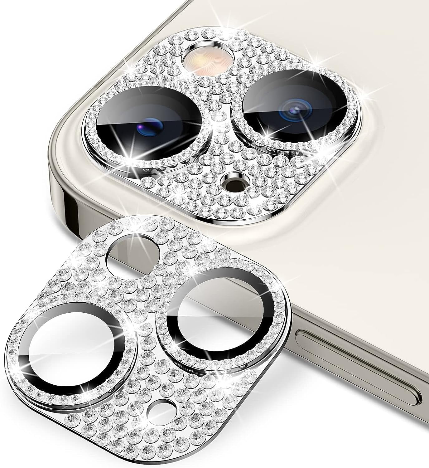Dteck for iPhone 15 Pro Camera Lens Protector Bling, Glitter Diamond ...