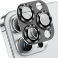 thumbnail image 1 of Dteck for iPhone 15 Pro Camera Lens Protector, Case-Friendly Strong Adsorption Metal Tempered Glass Rear Camera Protector,Gray, 1 of 4