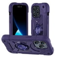 thumbnail image 1 of Dteck for iPhone 15 Pro Case with Double Ring Stand, Heavy-Duty Military Grade Shockproof Phone Cover for iPhone 15 Pro,Darkpurple, 1 of 6