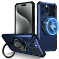 thumbnail image 1 of Dteck for iPhone 15 Pro Case with Rotating Ring Stand, Compatible with MagSafe, Heavy Duty Magnetic Phone Case for iPhone 15 Pro,Blue, 1 of 9