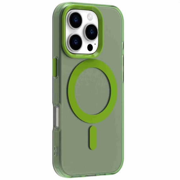 Dteck for iPhone 15 Pro Magnetic Case Cover, Shockproof Supports Wireless Charging Hard PC Back TPU Bumper Phone Case, Green