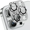 thumbnail image 1 of Dteck for iPhone 15 Pro Max Camera Lens Protector, Case-Friendly Strong Adsorption Metal Tempered Glass Rear Camera Protector, Silver, 1 of 4