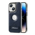 thumbnail image 1 of Dteck for iPhone 15 Pro Max Case,Shockproof Business Vintage Slim Anti-Scratch Non-Slip Soft Grip Foldable Kickstand Logo View Cover,Navyblue, 1 of 10