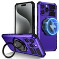 thumbnail image 1 of Dteck for iPhone 15 Pro Max Case with Rotating Ring Stand, Compatible with MagSafe, Heavy Duty Magnetic Phone Case for iPhone 15 Pro Max,Purple, 1 of 9