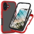 thumbnail image 1 of Dteck for iPhone 16 Case 6.1", Full Body Rugged Case with Built-in Anti-Scratch Screen Protector Clear Protective Phone Cover for iPhone 16,Red, 1 of 4