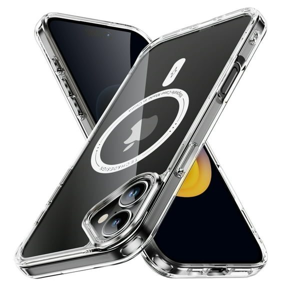 Dteck for iPhone 16 Case, Compatible with MagSafe, Anti-Yellowing Military-Grade Protection Shockproof Slim Magnetic Phone Sleeve for iPhone 16,Clear