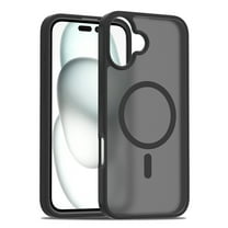 Dteck for iPhone 16 Case, Compatible with MagSafe, Shockproof Military-Grade Protection, Magnetic Phone Case for iPhone 16, Frosted Black