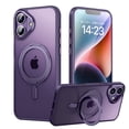 thumbnail image 1 of Dteck Designed for iPhone 16 Case, 360°Rotatable Ring Stand Case Compatible with MagSafe Military-Grade Protection Magnetic Kickstand Case 6.1 inch,Purple, 1 of 8
