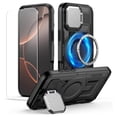 thumbnail image 1 of Dteck for iPhone 16 Case with Screen Protector, Shockproof Magnetic Multi-Layer Military Lens Stand Heavy Duty Full Body Rugged Hard Shell, Black, 1 of 6