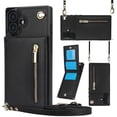 thumbnail image 1 of Dteck for iPhone 16 Plus Case, Shockproof Magnetic Protective Zipper Pocket Purse Handbag Shoulder Strap Stylish Protective Cover, Black, 1 of 8