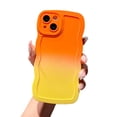 thumbnail image 1 of Dteck for iPhone 16 Plus Phone Case, Cute Gradient Color Curly Wave Frame Camera Lens Cover Protective Shockproof Bumper Soft Silicone Phone Cover, B, 1 of 7