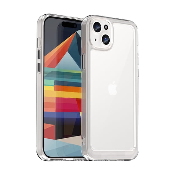 Dteck for iPhone 16 Plus Slim Clear Back Case, Shockproof Lightweight Crystal Transparent Acrylic Back Soft TPU Rubber Bumper Hybrid Case, Clear