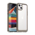 thumbnail image 1 of Dteck for iPhone 16 Plus Slim Clear Back Case, Shockproof Lightweight Crystal Transparent Acrylic Back Soft TPU Rubber Bumper Hybrid Case, Gray, 1 of 8