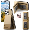 thumbnail image 1 of Dteck for iPhone 16 Pro Case Wallet with Card Holder, RFID Blocking Credit Slots Kickstand Shockproof Phone Cover for Women Men,Khaki, 1 of 9
