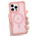 thumbnail image 1 of Dteck for iPhone 16 Pro Max Case, Compatible with MagSafe, Sparkly Glitter Bling Back Rubber Bumper Shockproof Protective Phone Cover,Pink, 1 of 5