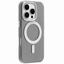 Dteck for iPhone 16 Pro Max Magnetic Case Cover, Shockproof Supports Wireless Charging Hard PC Back TPU Bumper Phone Case, White