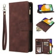 thumbnail image 1 of Dteck for iPhone 16 Wallet Case,Soft PU Leather Wallet Case Magnetic Buckle Flip Cover with Card Slots/Zipper Pocket/Hand Strap for iPhone 16,Coffee, 1 of 8