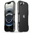 thumbnail image 1 of Dteck for iPhone 16e Metal Bumper Case with Camera Lens Cover, Slim Fit No Back Aluminum Frame 4 Corners Shockproof 6.1 Inch,Black, 1 of 3