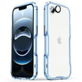 thumbnail image 1 of Dteck for iPhone 16e Metal Bumper Case with Camera Lens Cover, Slim Fit No Back Aluminum Frame 4 Corners Shockproof 6.1 Inch,Blue, 1 of 3