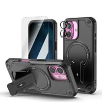 Dteck for iPhone 17 Case with Screen Protector & Camera Lens Cover, Heavy Duty Shockproof Military Grade Drop Protective Rugged Cover 6.3 Inch,Black