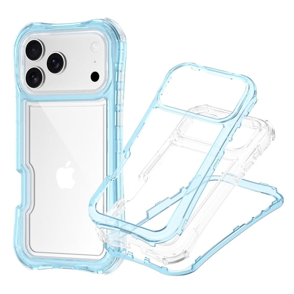 Dteck for iPhone 17 Pro Case, Dual Layer Shockproof Transparent Protective Phone Cover with Lanyard for iPhone 17 Pro 6.3 Inch,Blue