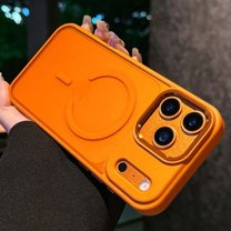 Dteck for iPhone 17 Pro Case, Fit for MagSafe, Shockproof Matte Transparent Slim Phone Cover 6.3 Inch,Orange